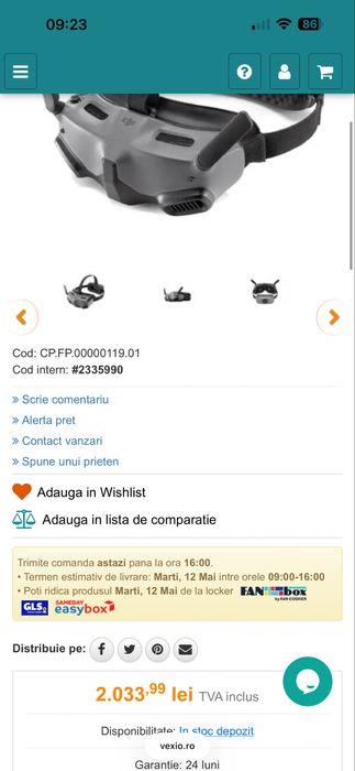 Ochelari video DJI Goggles Integra + FPV Controller 2 pachet ! Kit