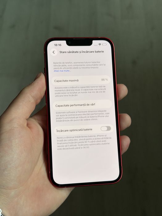 iPhone 13 / 128 GB / Baterie 86% / Rosu / FACE ID DEFECT /