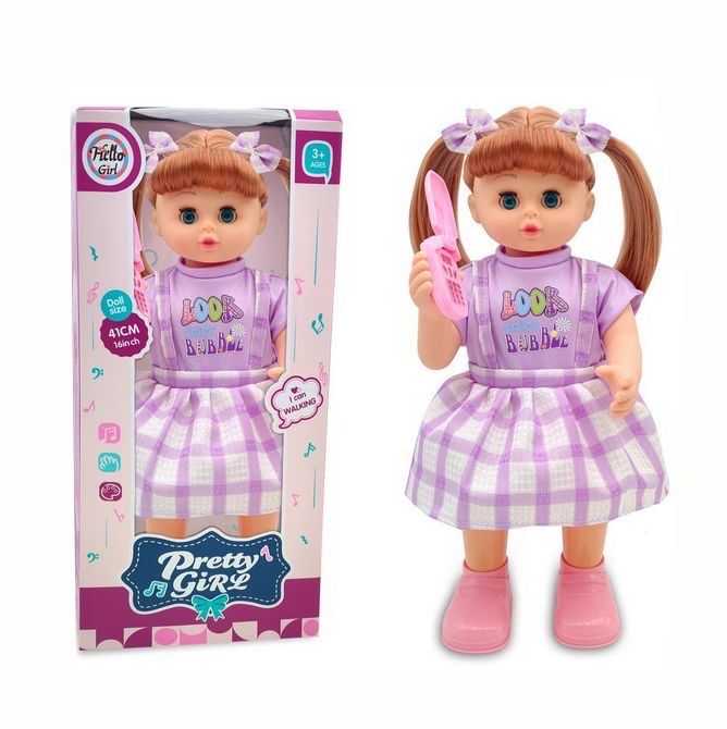 Papusa interactiva Pretty Girl  merge, vorbeste, canta, 41 cm