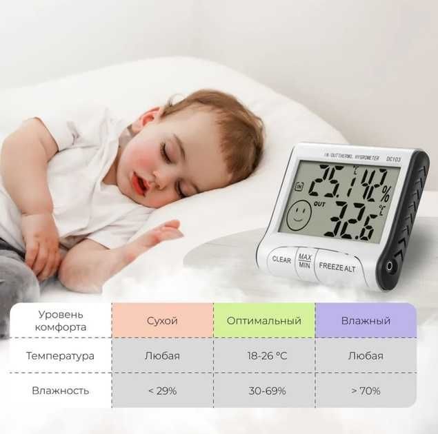 Станция за измерване на външна и вътрешна температура + Влагомер