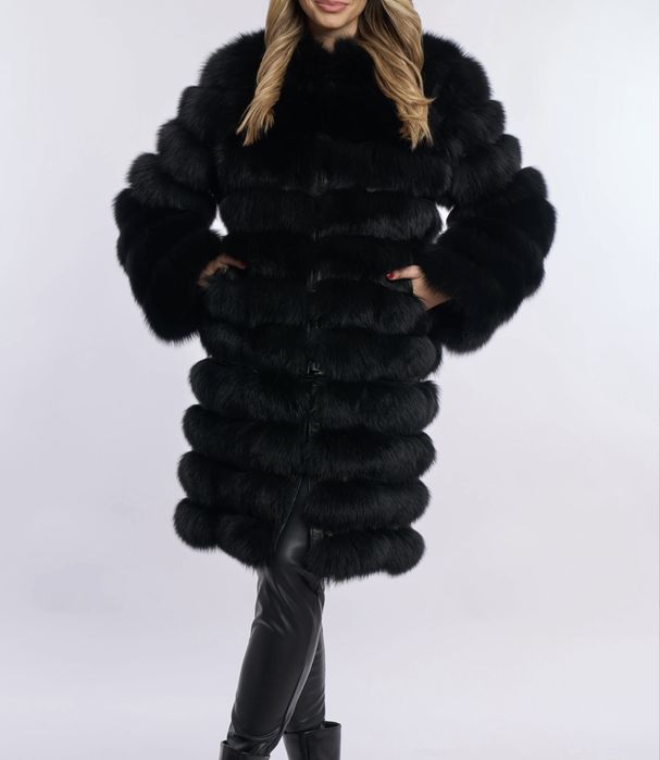 Haina blana naturala de vulpe model 6 in 1