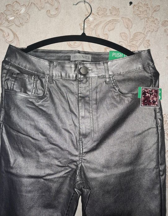 Blugi argintii metalizați damă