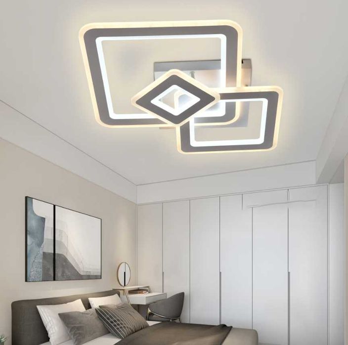 Led полилей абажур Hydrangea 160W с дистанционно управление, Бял