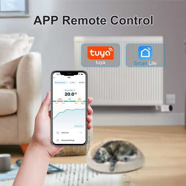 Termostat calorifer, inteligent, Wi-Fi Salcar TRV706W