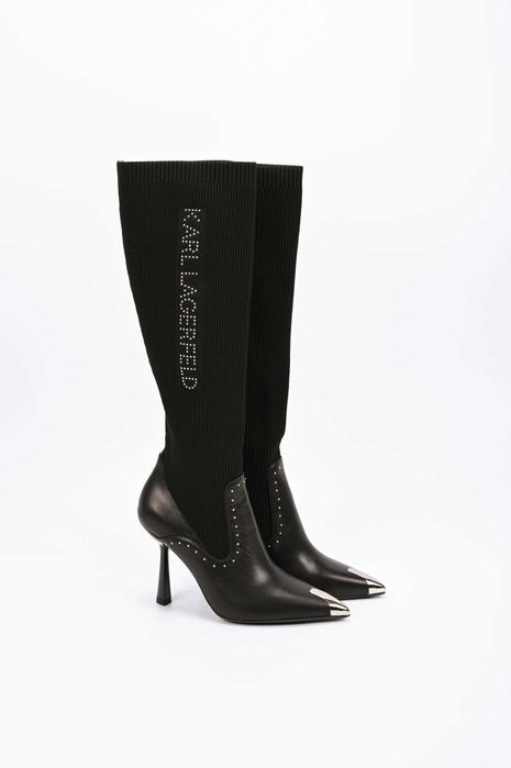 Дамски Ботуши Karl Lagerfeld PANDARA II Studs Hi Leg Boot 400