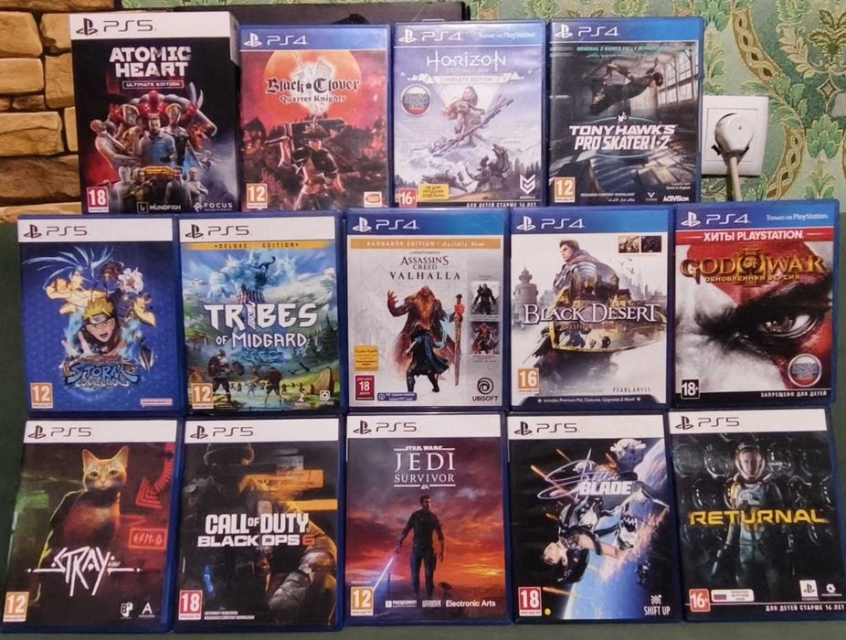 Диски с играми для PS5 и PS4 в отличном состоянии