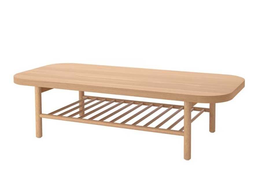 Măsuță Cafea IKEA LISTERBY din Stejar, 140x60 cm, cu Poliță Depozitare