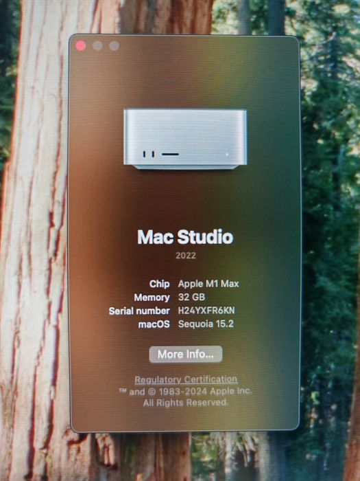 2022 Apple Mac Studio M1 Max 3.2GHz 32GB RAM 512GB SSD Silver MJMV3LL/A