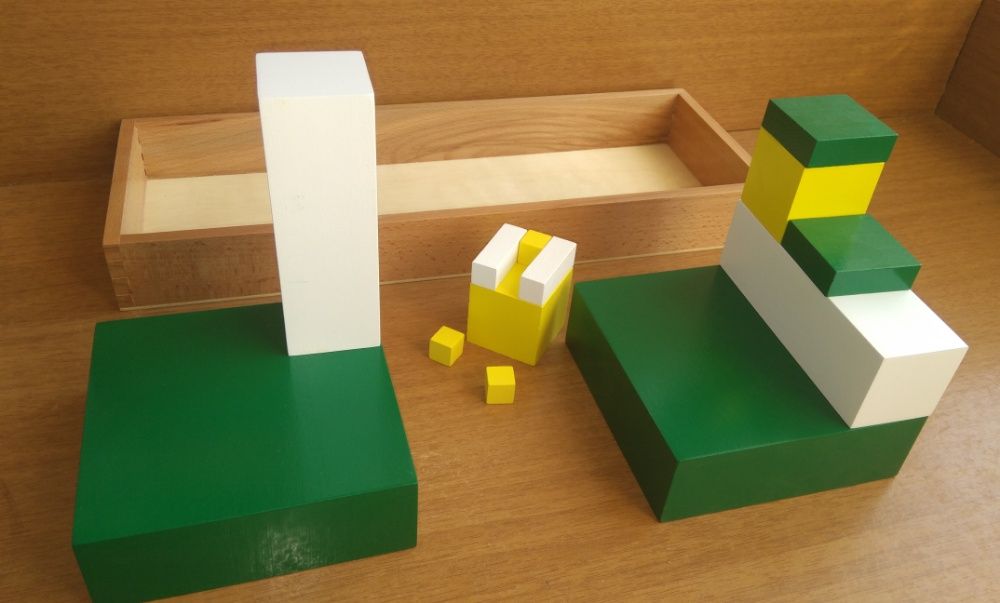 -30% Монтесори дървен триизмерен куб за степенуване на 3 -та степен