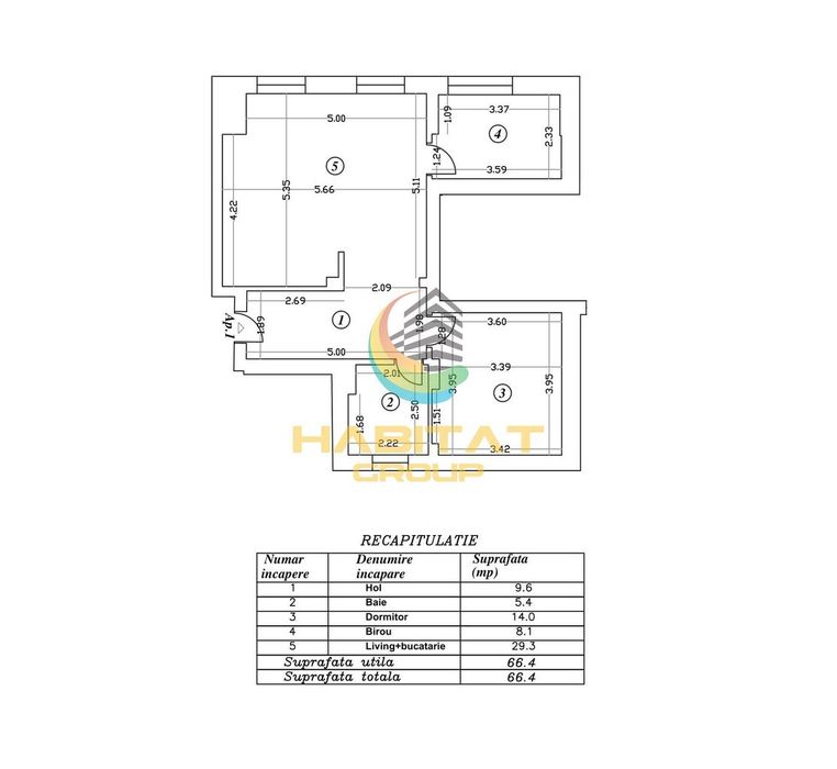 Apartament 3 Camere Sector 4 Grand Arena 66.4Mp