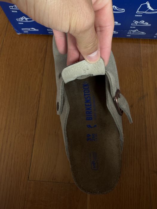 Saboți Boston Birkenstock pe Bej