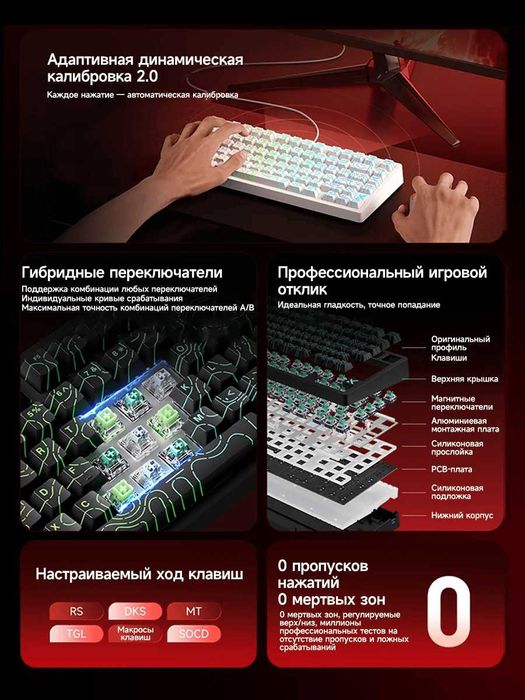 Игровая клавиатура MCHOSE Jet 75, Kailh Magnetic God Switch