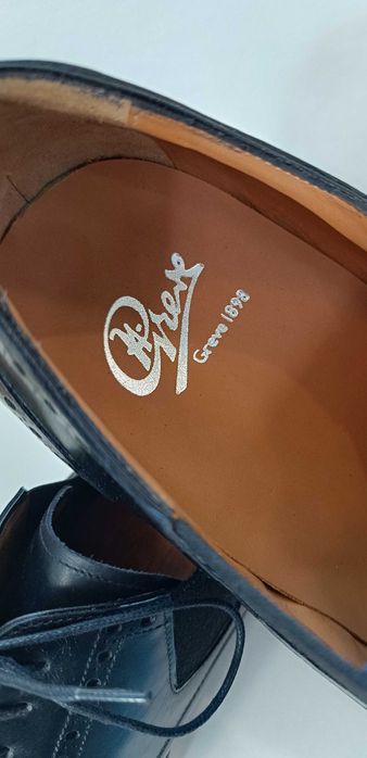 Pantofi derby de lux 43 brogue GREVE NOI lucrati manual piele naturala