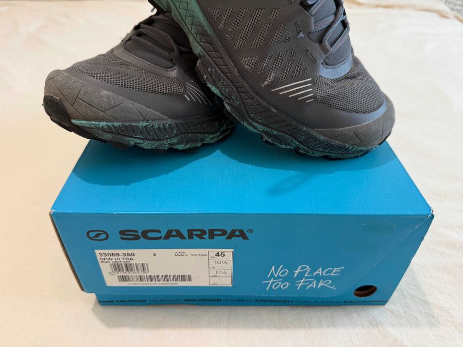 Продавам Scarpa Spin Ultra Iron / Deep Sea, размер 45 - използвани около 300 км