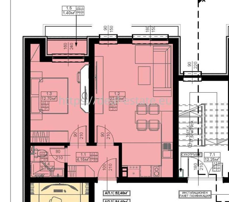 Продава се Двустаен апартамент в Благоевград, Широк център - 59 кв.м за 1327 €/кв.м - Снимка #3