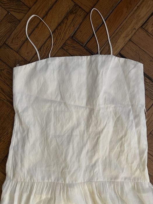 Rochie alba bretele spaghetti