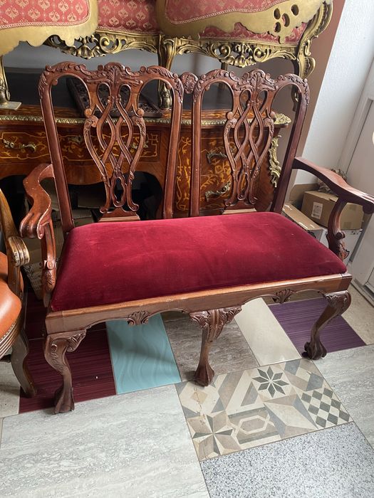Canapea Bancheta Vintage Lemn Masiv Sculpturi