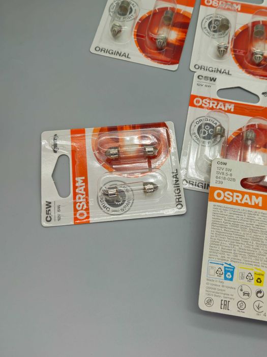 Комплект 12 броя (6 х 2) Автомобилни крушки OSRAM C5W 12V 5W SV8.5-8 35 мм