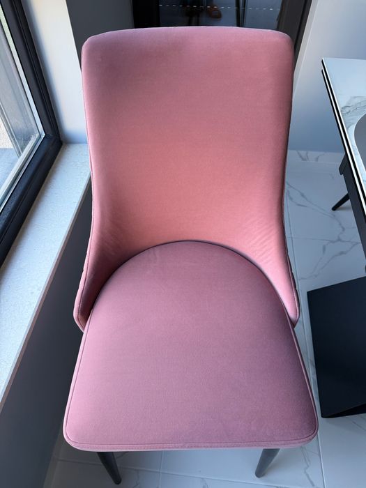 Модерни трапезни столове от кадифе – 6 бр.