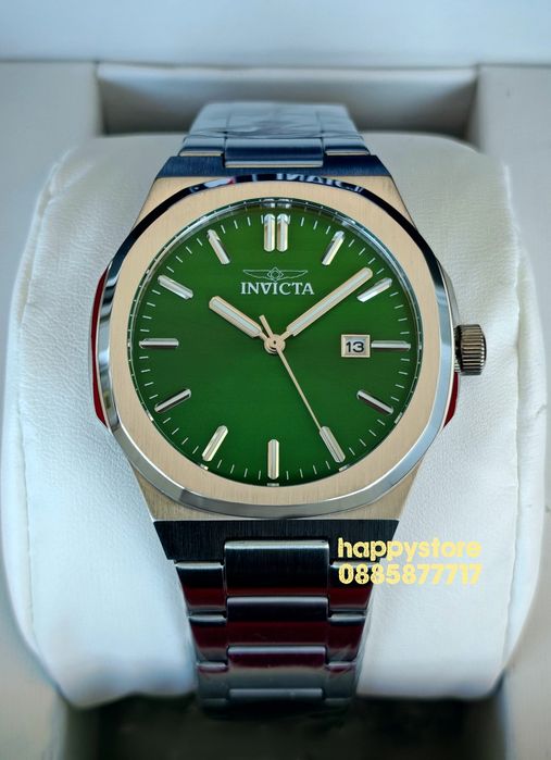 INVICTA Elite silver green dial 43 mm, Инвикта нов ръчен часовник