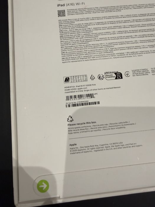 iPad A16 128GB Wi-Fi Roz, noua, sigilata