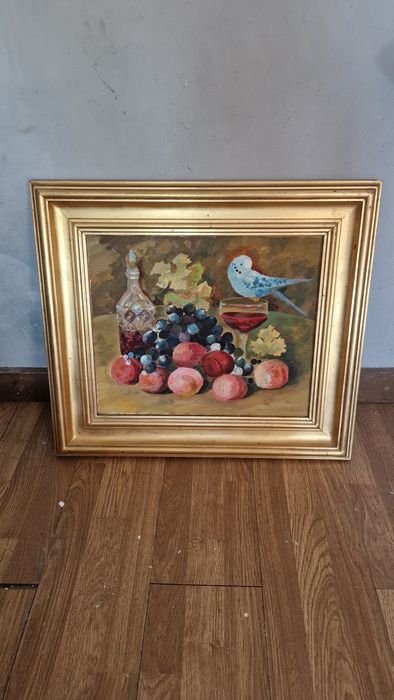 Tablou deosebit Rodica Anca Marinescu – „Fantezie de toamnă cu papagal albastru” An 1987,