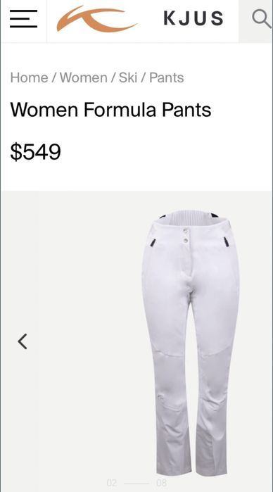 Pantaloni ski Kjus albi pantalon schi snowboard alb dama 44 / L - XL