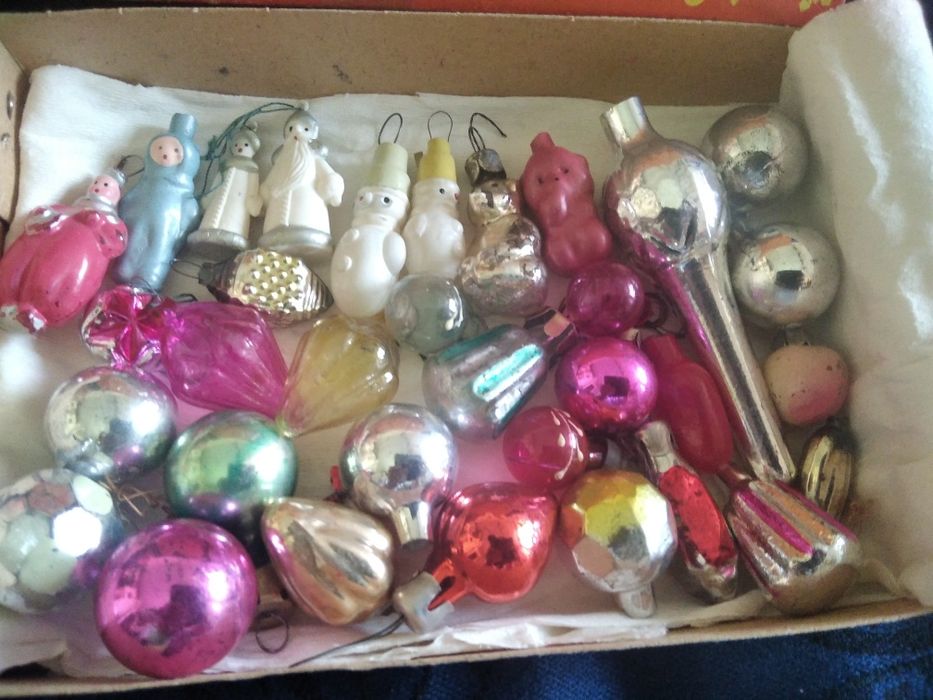 Винтажный советский набор на ёлку -малютку с ёлочкой