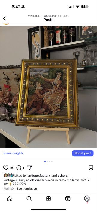 Lampadar din bronz si tapiserie