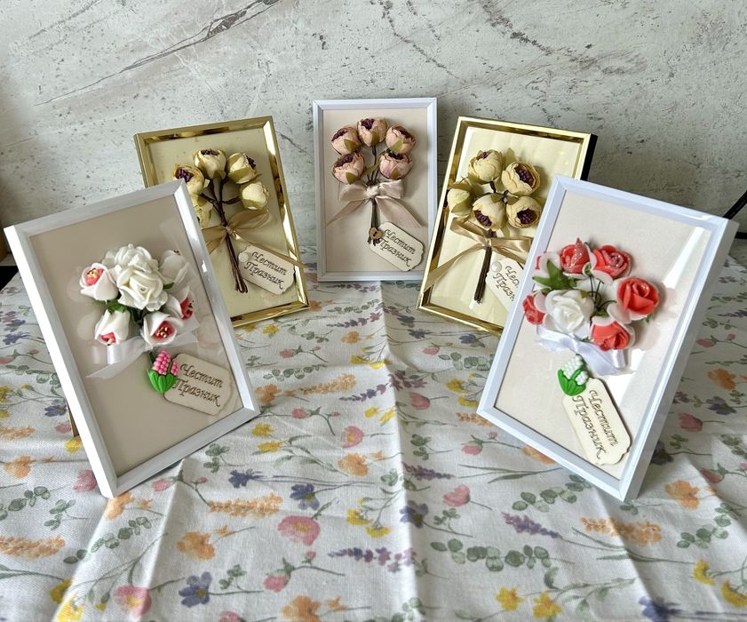 Свещи от пчелен восък, цветя в рамка и комплект цвете и свещ!