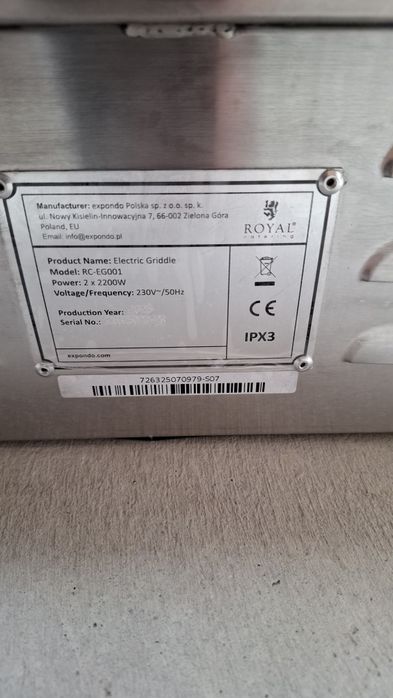 Royal Catering RC-EG001  професионална двойна електрическа скара 730 x 400 мм гладка 2 x 2200 W плоча за грил електрическа плоча за грил.