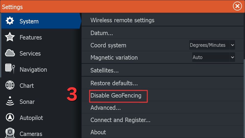 Отключване, премахване на Геофенсинг(Geofence) от ехолоти Lowrance