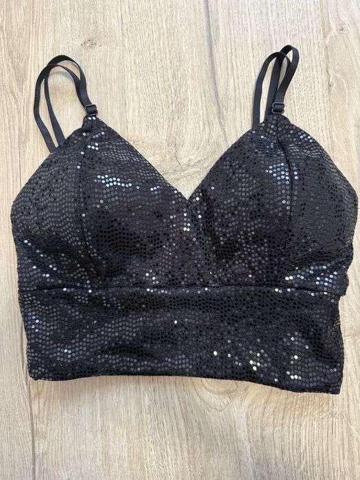 Черен блестящ топ