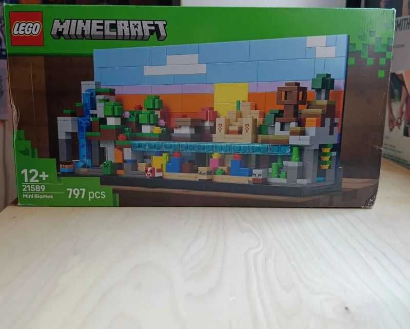 LEGO Minecraft 21589 Mini Biomes – пълен комплект, с кутия и книжка