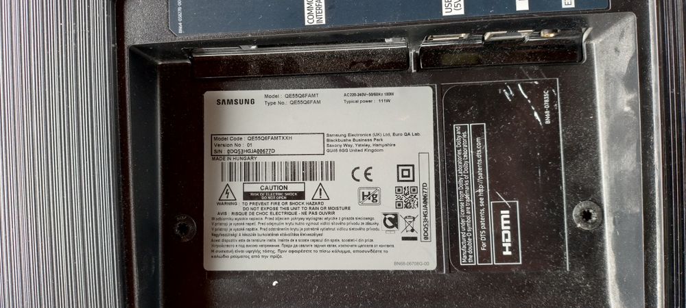 televizorul Samsung pentru piese, ecran defect