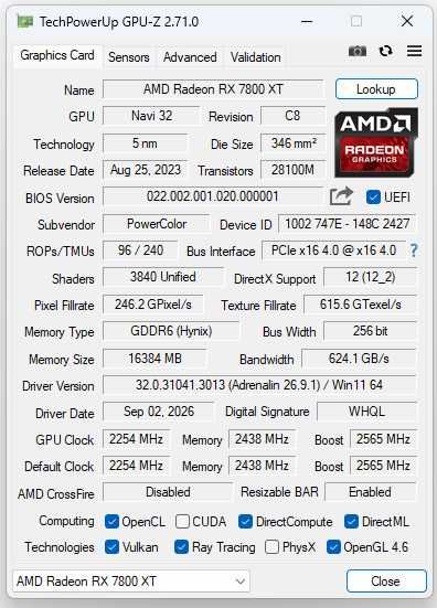 Видеокарта RX7800XT RED DEVIL