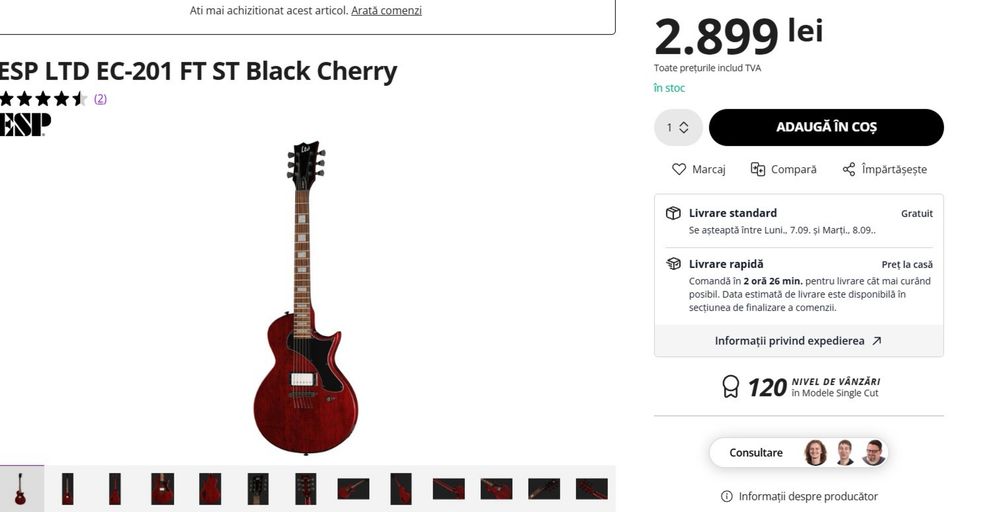ESP LTD EC-201 FT ST Black Cherry