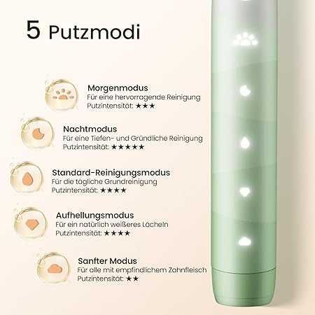 Звукова електрическа четка за зъби Oclean Flow Зелена , с IPX7, 2-минутен таймер