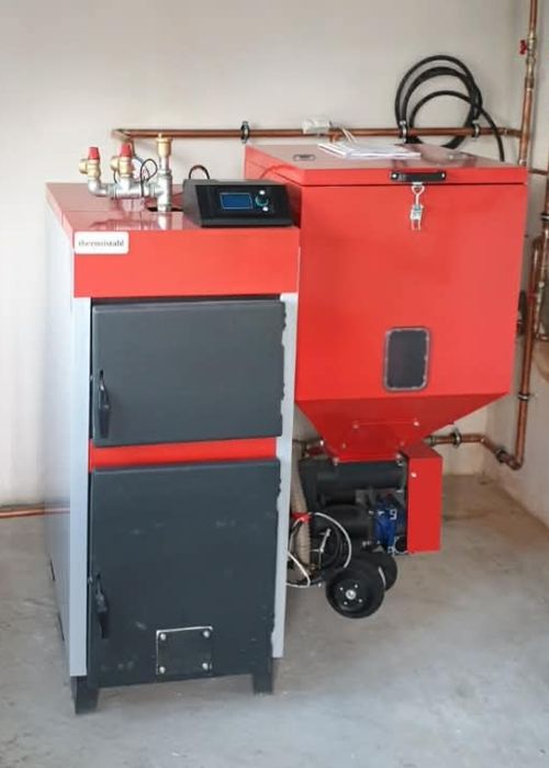 Centrala pe peleti si lemne Thermosthal ECB 40 kw
