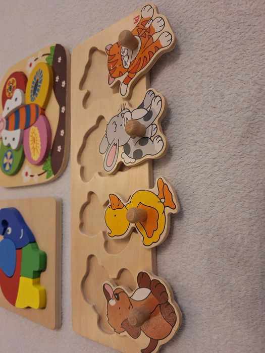 Сет дървени пъзели за най-малките