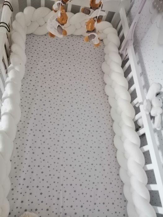 Lenjerie bebelusi alb/gri cu ursulet si stelute