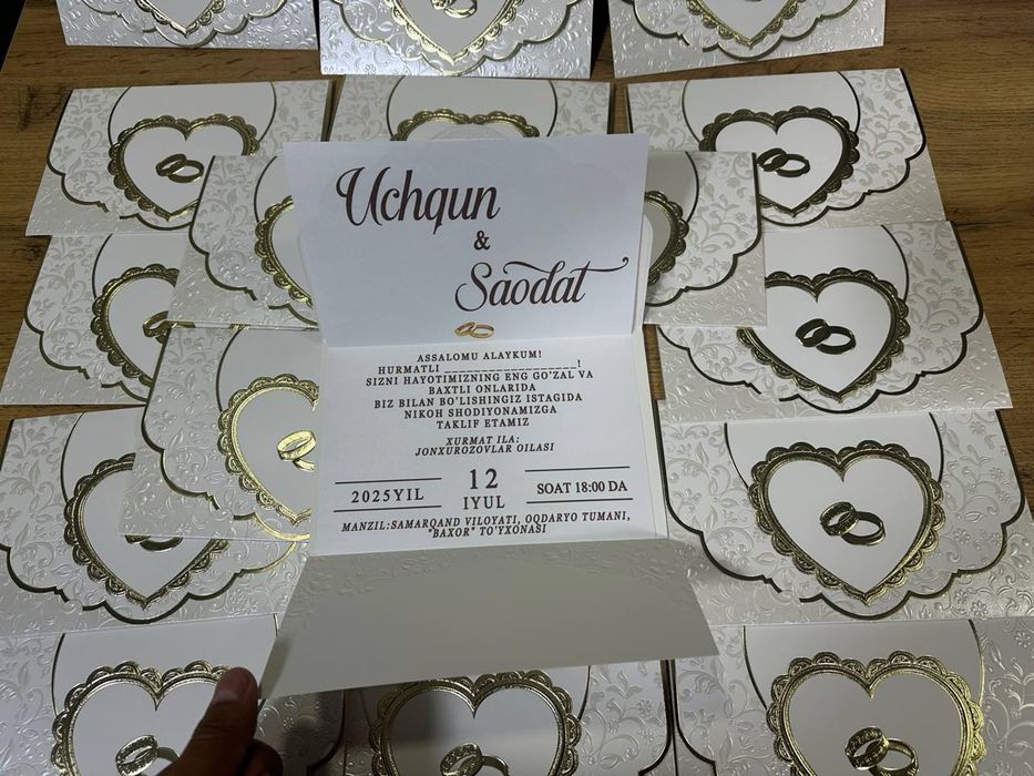 Taklifnomalar kanvertlik, таклифномалар