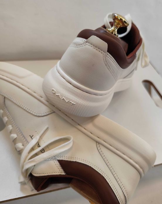 Pantofi sport casual 41 premium GANT NOI piele naturala moale alb