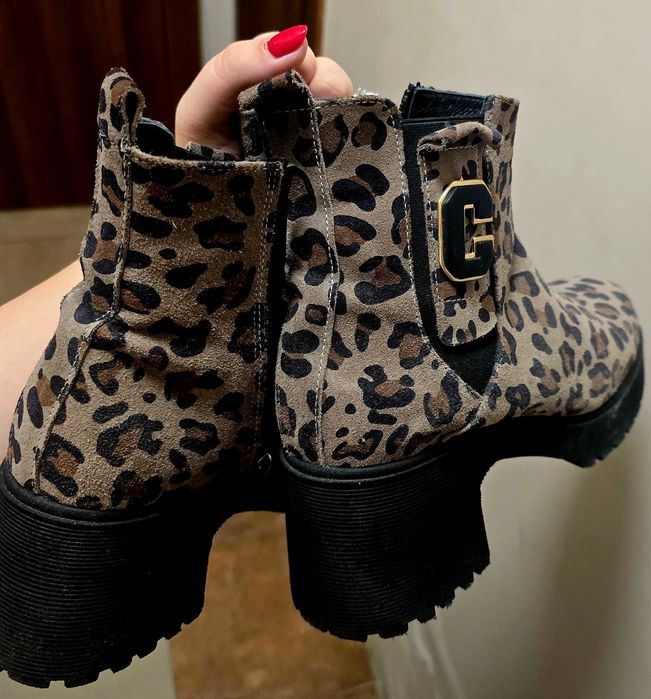 Дамски боти - с леопардов принт