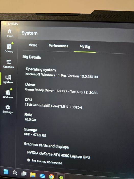 Геймърски лаптоп msi cyborg intel i7-13620 RAM 16Gb nVidia RTX4060 8gb