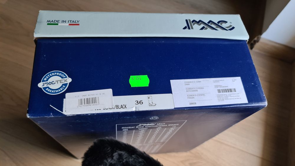 cizme dama groase, brand  IMAC, nr.36 noi; piele+ material impermeabil