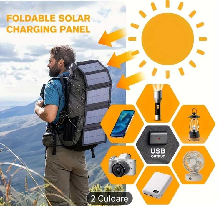 panou solar portabil powerbank panou solar camping telefon