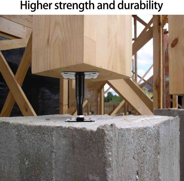 Suport stalp regtabil, Akolafe, 10-15cm, 75x95mm, otel