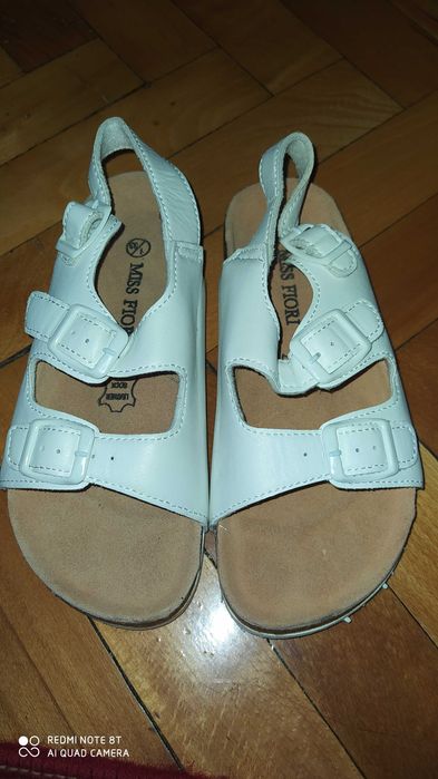 Нови 33н бели сандали Miss Fiori от естествена кожа