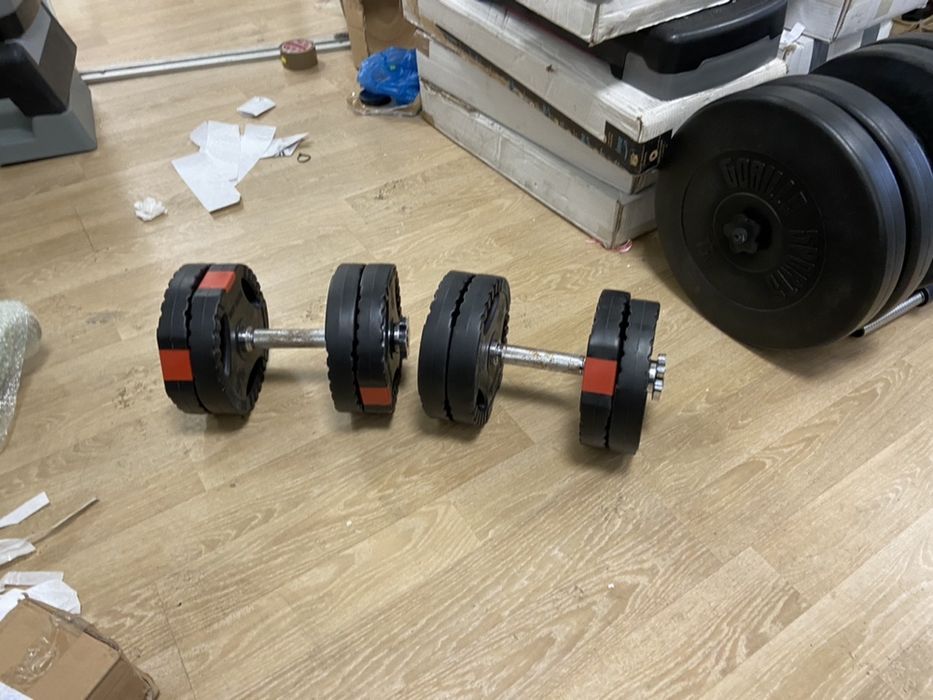 Gantere reglabile noi cu discuri cu maner 25 kg, 12,5+12,5=25 kg, noi